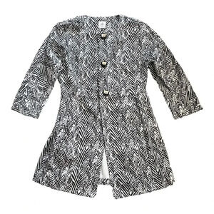 Cabi Black White Chevron 3/4 Sleeve Ponte Jacket XS